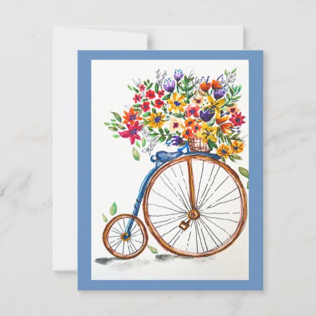 Vintage Bicycle Greeting Card (Front)