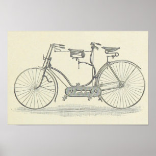 Vintage Bicycle Made For Two Print