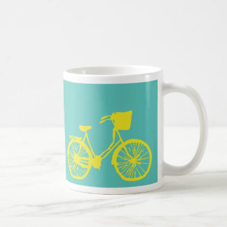Vintage Bicycle Mug Yellow/Teal