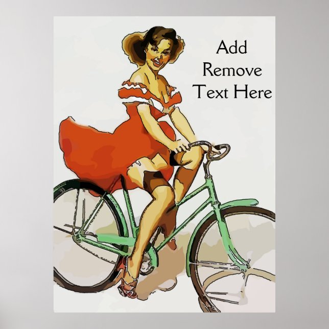 Vintage Bicycle Pin Up Poster (Front)