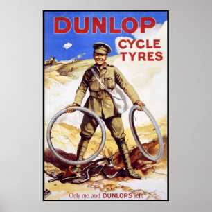 Vintage Bicycle Poster - Dunlop Cycle Tyres