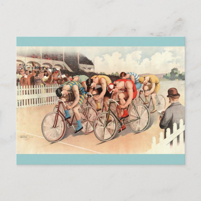 Vintage Bicycle Race Poster Art Postcard (Front)