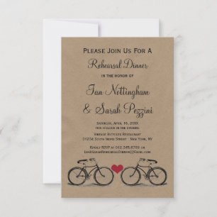 Vintage Bicycle Rehearsal Dinner Invitations