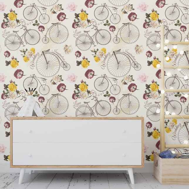 Vintage Bicycle Rose Love Wedding Inspiration Wallpaper (Creator Uploaded)