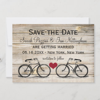 Vintage Bicycle Save the Date Wedding Cards