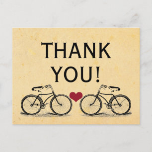 Vintage Bicycle Thank You Wedding Postcards