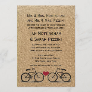 Vintage Bicycle Wedding Invitations