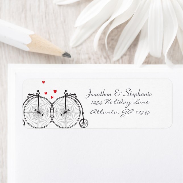 Vintage Bicycle Wedding Labels (Insitu)