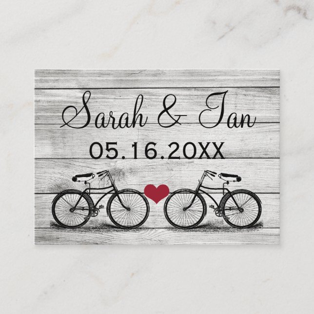 Vintage Bicycle Wedding Place Cards (Front)