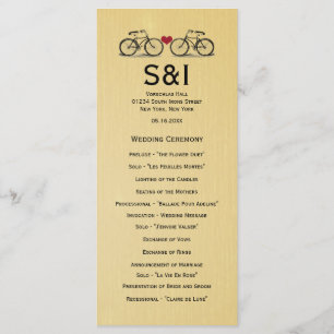 Vintage Bicycle Wedding Programs Programme