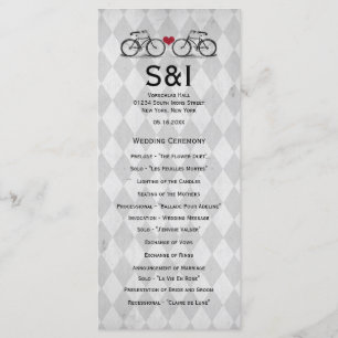 Vintage Bicycle Wedding Programs Programme