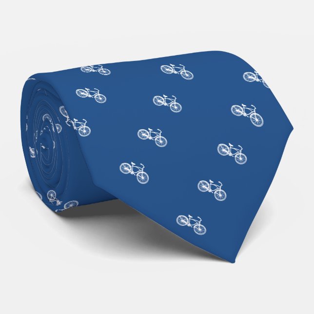 Vintage Bicycle with Basket Grey Pattern Tie (Rolled)