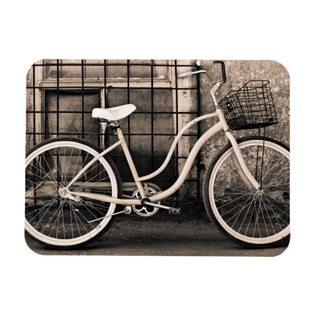 Vintage Bicycle With Basket Magnet (Horizontal)