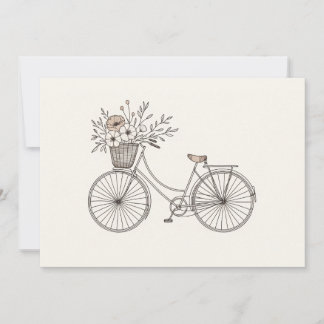 Vintage Bicycle with Blooming Basket Invitation