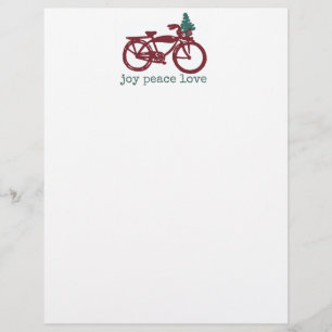 Vintage bicycle with Christmas tree design Custom Letterhead
