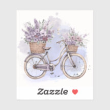 Vintage Bicycle with Flowers – Watercolor