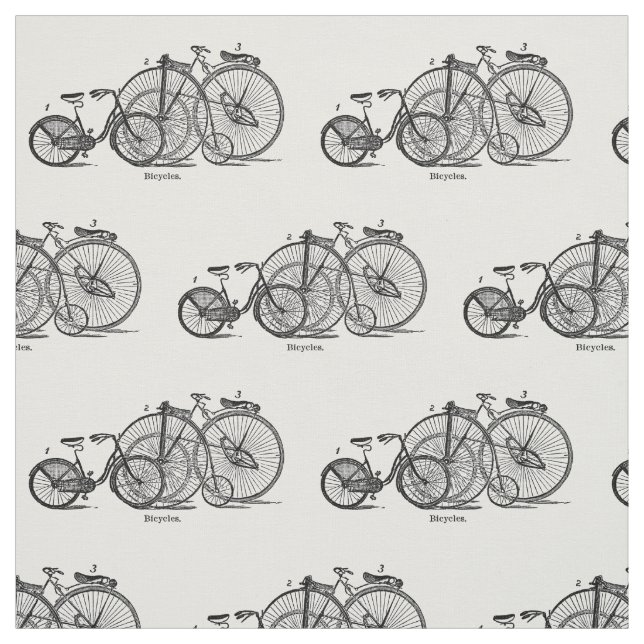 Vintage Bicycles Black and White Fabric (Swatch)