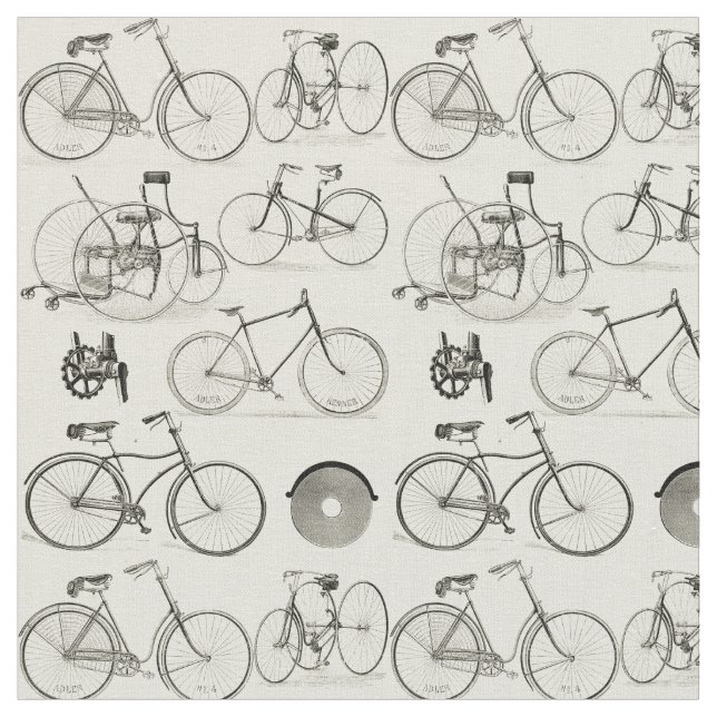 Vintage Bicycles Fabric (Close Up)