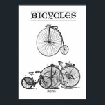 Vintage Bicycles Poster<br><div class="desc">Bicycles have come a long way over the century. Here are some great retro vintage style bikes for your home decor. Create a bicycle themed collection. make a grouping of 3 related bicycle posters.</div>