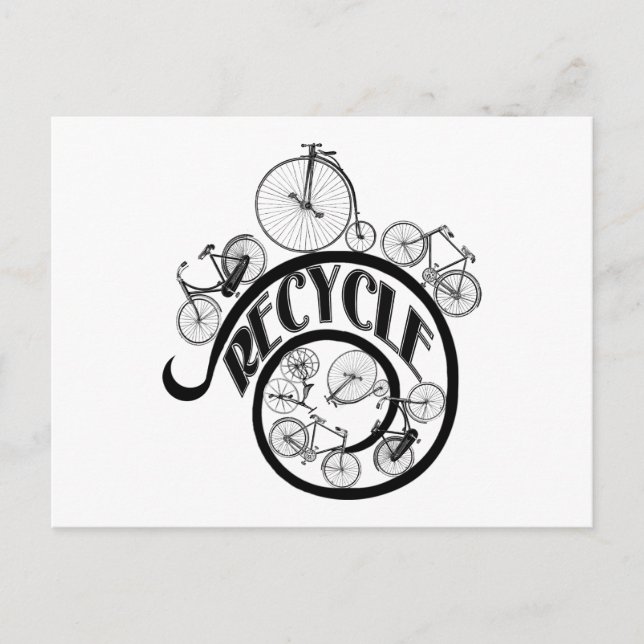 Vintage Bicycles Recycle Apparel and Gifts Postcard (Front)
