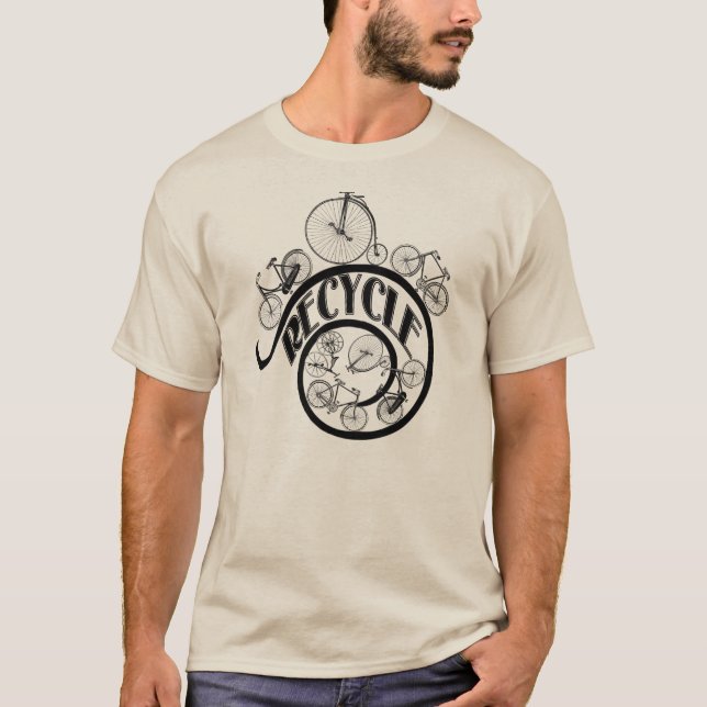 Vintage Bicycles Recycle Apparel and Gifts T-Shirt (Front)