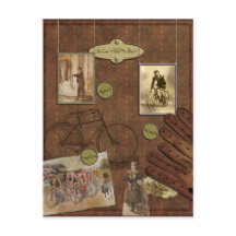 Vintage Bicycling Scrapbook Postcard