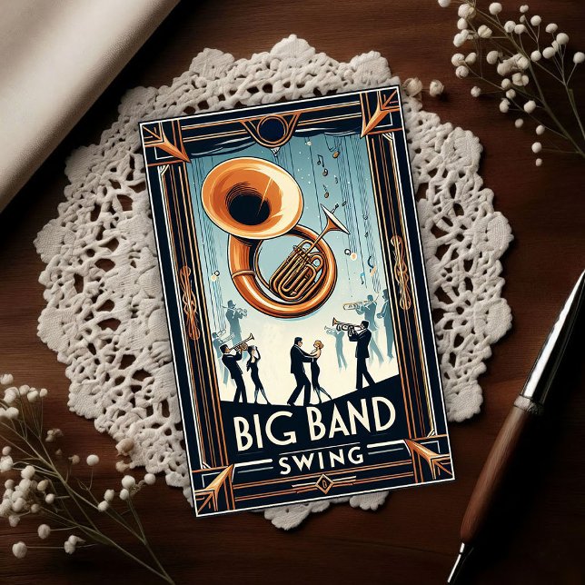 Vintage Big Band Swing Dance Postcard (Creator Uploaded)