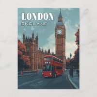 Vintage Big Ben Travel Postcard - London, England