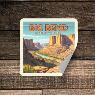 Vintage Big Bend National Park Square Sticker