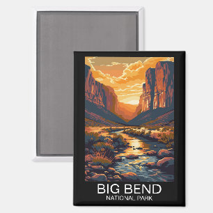 Vintage Big Bend National Park Texas Retro Travel Magnet