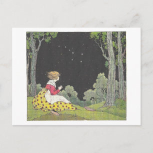 Vintage Big Dipper Stargazing Illustration Postcard