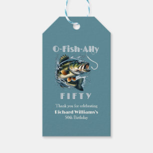 Vintage Big Fish The Bait OFishAlly 50th Birthday Gift Tags