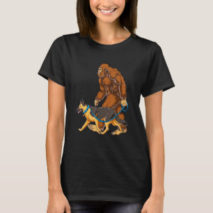 Vintage Big Foot German Shepherd Walking  For Dog T-Shirt