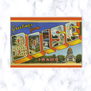 Vintage Big Letter Boise Idaho Postcard