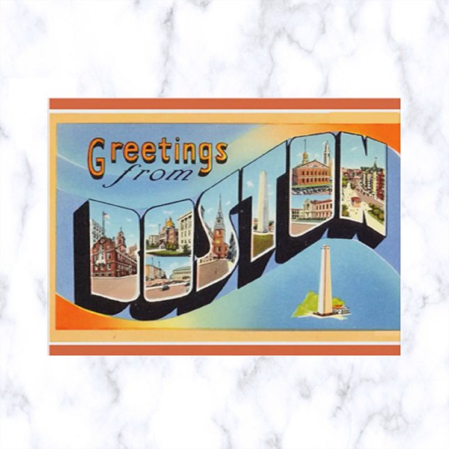 Vintage Big Letter Boston Massachusetts Postcard (Creator Uploaded)