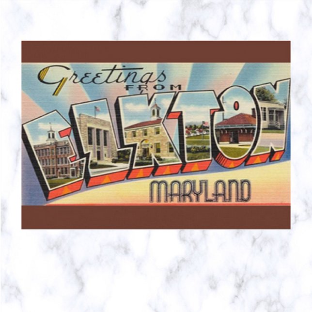 Vintage Big Letter Elkton Maryland Postcard (Creator Uploaded)