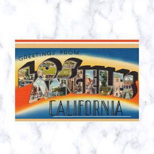 Vintage Big Letter Los Angeles California Postcard
