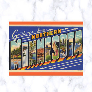 Vintage Big Letter Minnesota Postcard