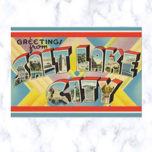 Vintage Big Letter Salt Lake City Utah Postcard