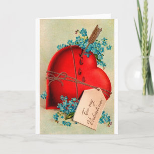 Vintage Big Red Bleeding Heart Valentine Postcard