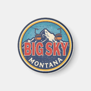 Vintage BIG SKY Montana Ski resort Bozeman mountai Magnet
