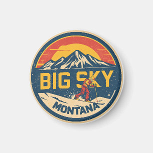 Vintage BIG SKY Montana Ski resort Bozeman mountai Magnet