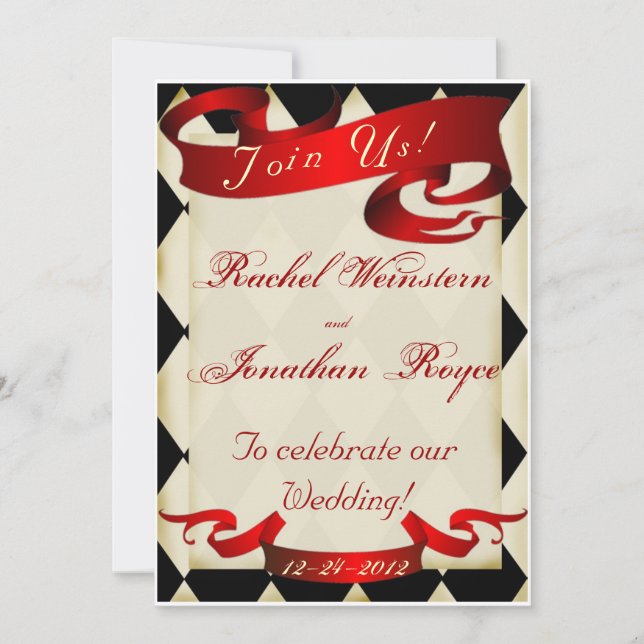 vintage Big top carnival  wedding invitation 4 (Front)