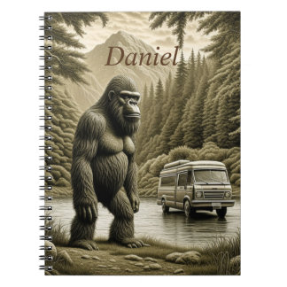 Vintage Bigfoot and RV Camper Personalised Notebook