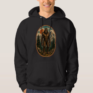 Vintage Bigfoot Mountain Guardian Watercolor Crypt Hoodie