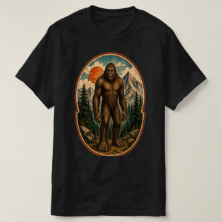 Vintage Bigfoot Mountain Guardian Watercolor Crypt T-Shirt