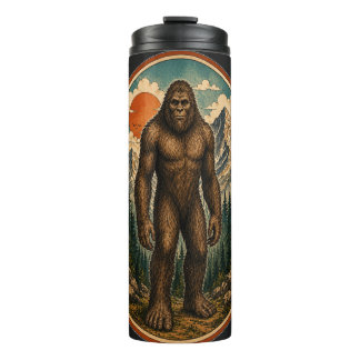 Vintage Bigfoot Mountain Guardian Watercolor Crypt Thermal Tumbler
