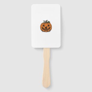 Vintage Bigfoot Pumpkin Halloween Vector Design_1 Hand Fan