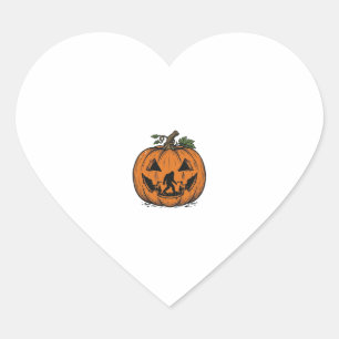 Vintage Bigfoot Pumpkin Halloween Vector Design_1 Heart Sticker