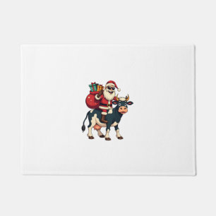 Vintage Bigfoot Santa Riding Cow Christmas Funny F Doormat